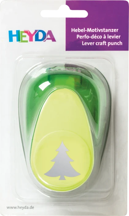 Heyda Hebel-Motivstanzer XL, Tanne, gelb/grün, 38mm