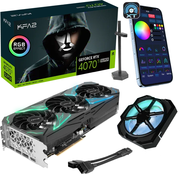 KFA2 GeForce RTX 4070 Ti SUPER SG (1-Click OC), 16GB GDDR6X, HDMI, 3x DP