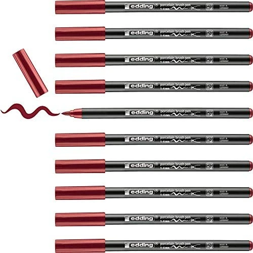 edding 4200 Porzellanpinselstift karmesinrot, 10er-Pack