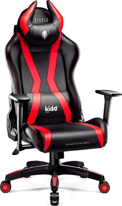 Diablo Chairs X-Horn 2.0 Kido Kinder-Gamingstuhl, schwarz/rot