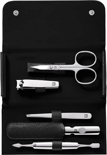 Zwilling Classic Inox Druckknopf-Etui Maniküre/Pediküre-Set 5-teilig schwarz