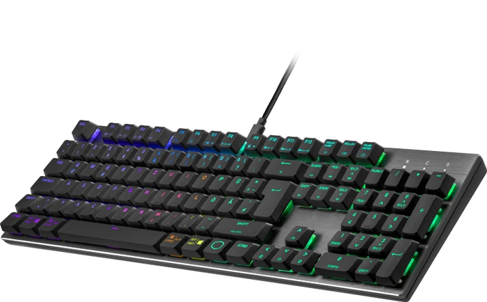 Cooler Master SK652, grau/schwarz, LEDs RGB, TTC LOW PROFILE RGB RED, USB, DE
