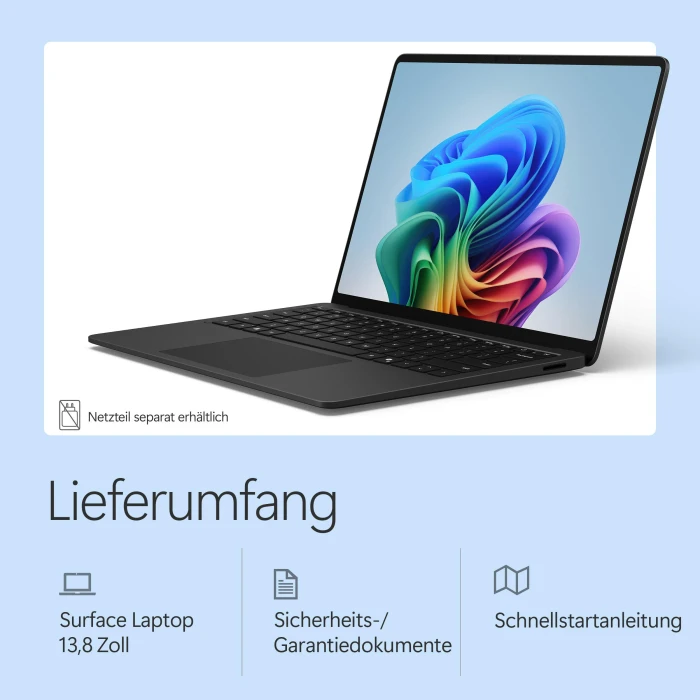 Microsoft Surface Laptop 8 13.8", schwarz, Snapdragon X2 Plus - X2P-64-100, 16GB RAM, 512GB SSD, DE