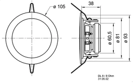 Visaton DL 8 - 8 Ohm (RAL 9005), Stück