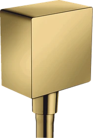 Hansgrohe FixFit Square Wandanschluss mit Rückflussverhinderer polished goldoptik
