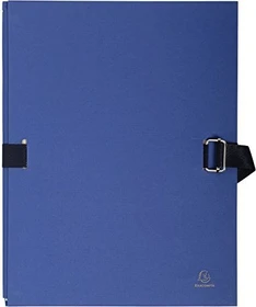 Exacompta Dokumenten Ordnungsmappe aus 2.7mm Karton mit dehnbarem Rücken, A4, dunkelblau
