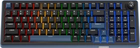 Ducky OK-M-98, Black and Blue, KKT Red Wine Linear, USB/Bluetooth, DE