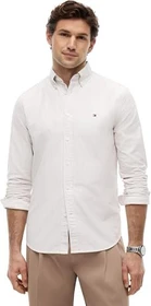 Tommy Hilfiger Regular Fit Oxford Stripes Hemd langarm safari canvas/white (Herren)