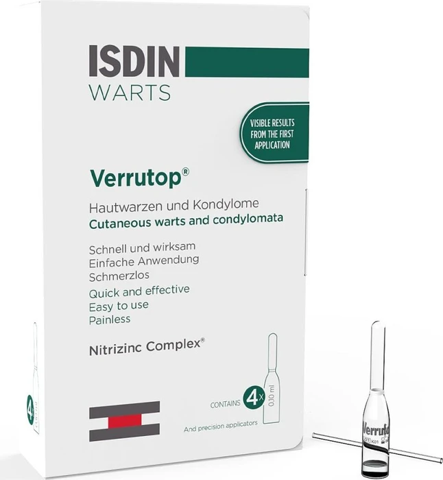 Isdin Verrutop Warzen Ampullen, 4 Stück