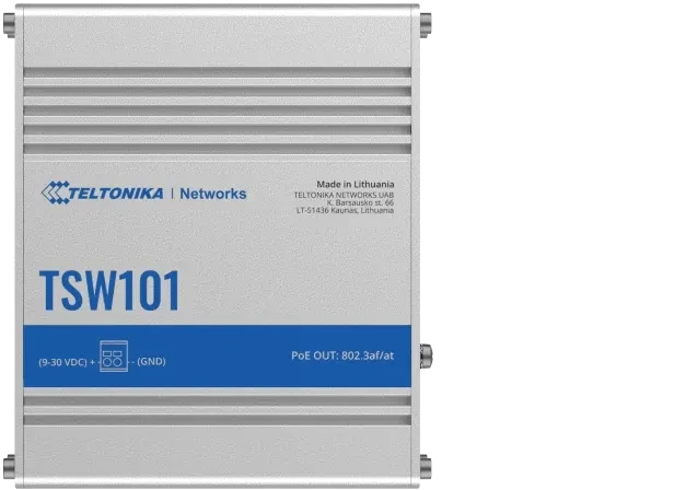 Teltonika TSW Industrial Gigabit Switch, 5x RJ-45, 60W PoE+