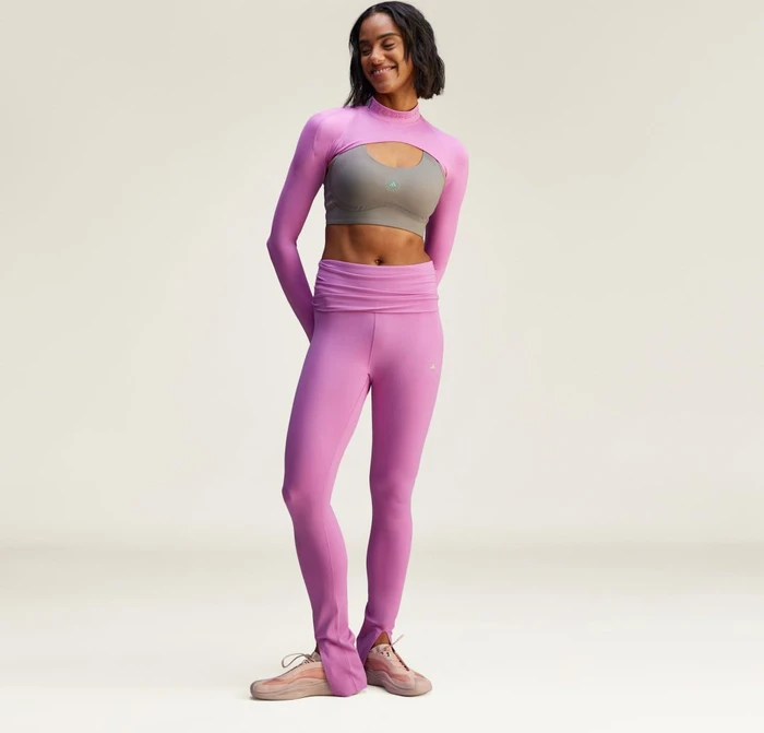 adidas by Stella McCartney TrueStrength Splitcuff Hose lang semi pulse lilac (Damen)
