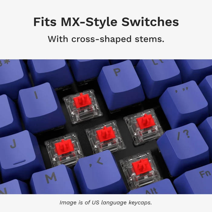Glorious GPBT Basics Keycaps, Kunststoff (PBT), Mana Blue, blau, 131 Tasten, ISO-ND