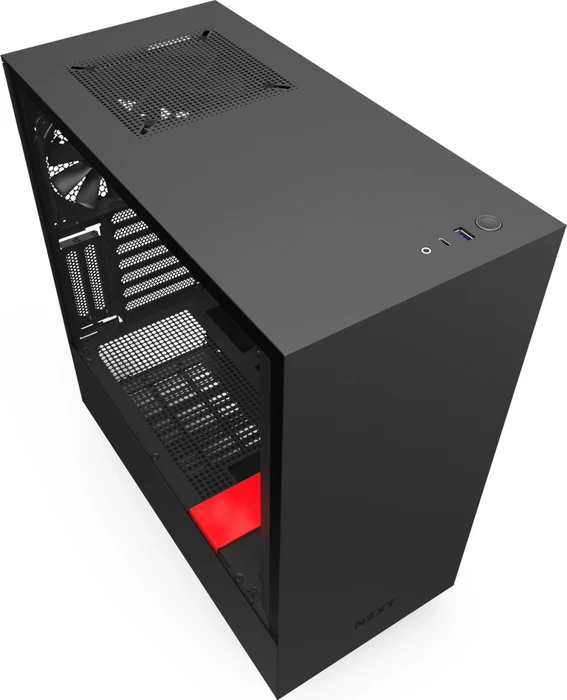 NZXT H510i, schwarz/rot, Glasfenster