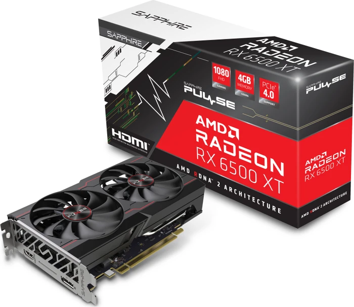 Sapphire Pulse Radeon RX 6500 XT, 4GB GDDR6, HDMI, DP, lite retail