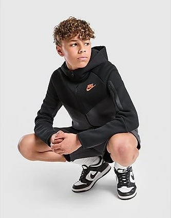 Nike Sportswear Tech Fleece Jacke black/anthracite/turf orange (Junior)