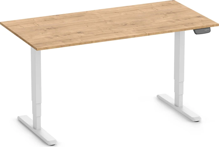 Ergolutions Primus elektrisch höhenverstellbarer Sitz-Steh-Schreibtisch 160x80cm Eiche/weiß
