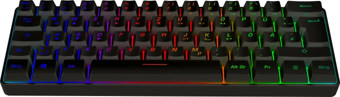 ISY IGK-3600-BK Mini Gaming Tastatur, schwarz, LEDs RGB, USB, DE