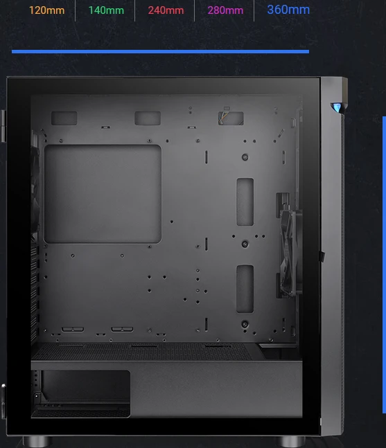 Thermaltake H590 TG ARGB, schwarz, Glasfenster