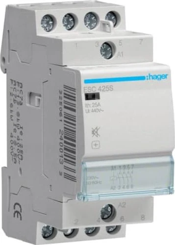 Hager Installationsschütz brummfrei 25A 4 Schließer 230V