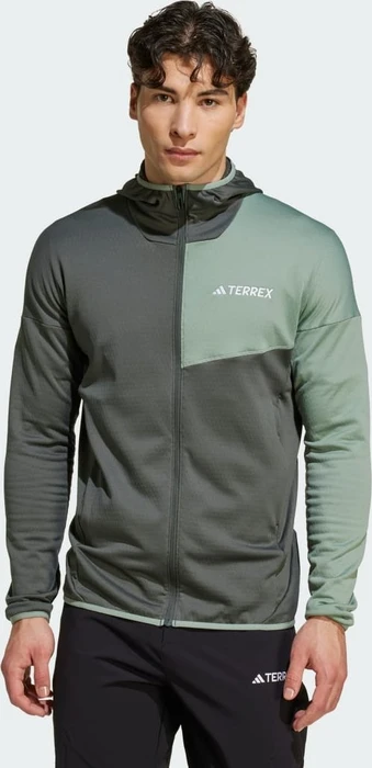 adidas Terrex Xperior Climawarm Light Fleece Hooded Jacke legend ivy/silver green (Herren)