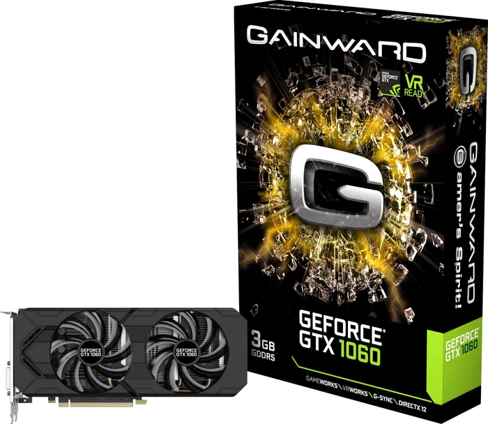Gainward GeForce GTX 1060, 3GB GDDR5, DVI, HDMI, 3x DP