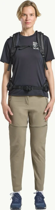 Jack Wolfskin Hikeout Zip Away Zip-Off Hose lang stone (Damen)