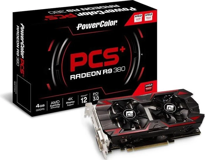 PowerColor Radeon R9 380 PCS+, 4GB GDDR5, 2x DVI, HDMI, DP