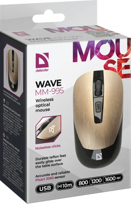 Defender Wave MM-995 Wireless Optical Mouse braun, USB