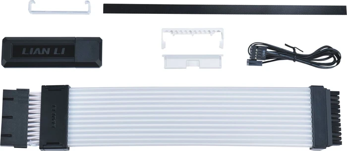 Lian Li Strimer Wireless 24P, 24-Pin Verlängerungskabel, inkl. LED-Steuerung, 12 Lichtleiter, RGB beleuchtet