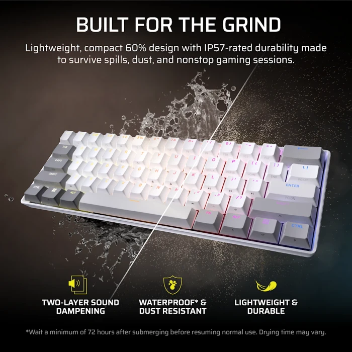 Corsair Clipper Pro Mini 60 Hall Effect, weiß, Corsair MGX Hyperdrive, USB, US