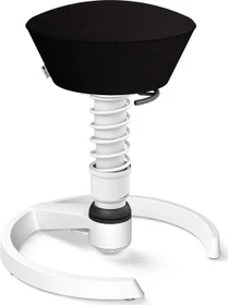 Aeris Swopper Air New Edition Bürohocker mit Gleitern, Feder Standard, Gestell Alu weiß, Bezug Mesh-Gewebe schwarz