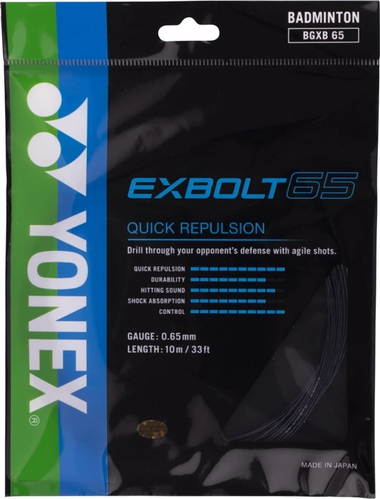 Yonex Exbolt 65 Badmintonsaite schwarz 10m
