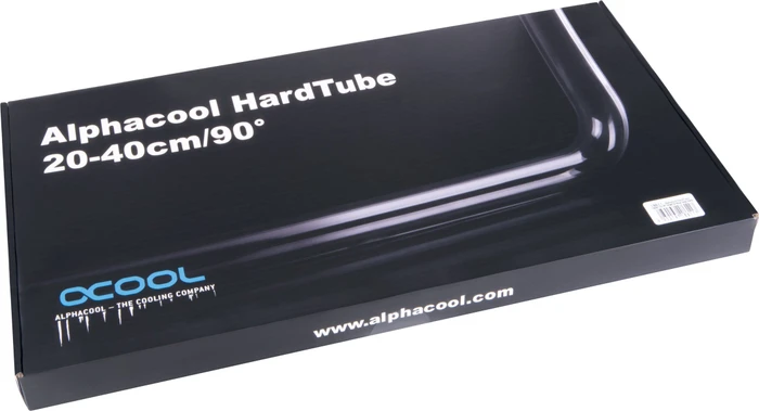 Alphacool Hardtube 13/10mm 90° 20/40cm Deep Black, schwarz verchromt