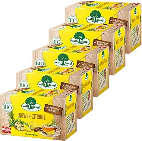 Teekanne Ingwer Zitrone Tee Beutel, 100 Stück