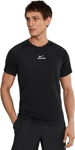 Nike Pro Training Dri-FIT Funktionsshirt kurzarm schwarz/weiß (Herren)