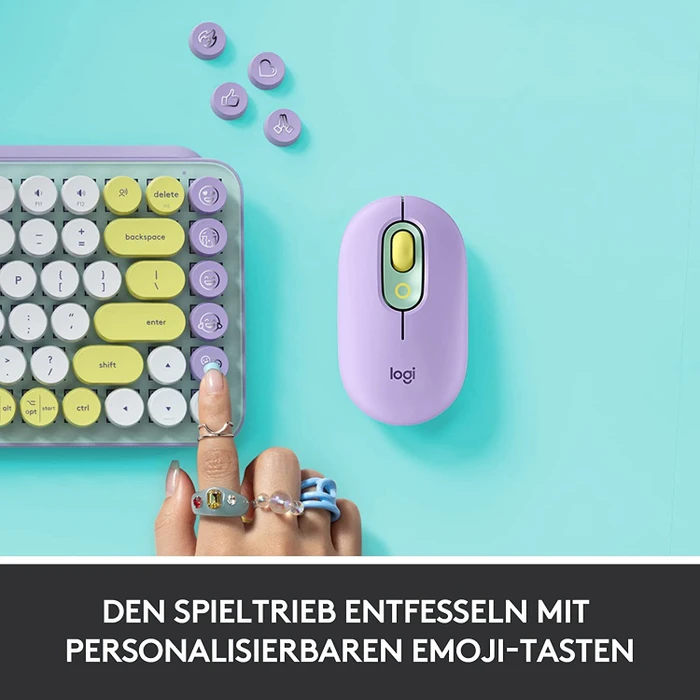 Logitech POP Keys Wireless Mechanical Keyboard, Logi Bolt, Daydream, TTC BROWN, USB/Bluetooth, DE