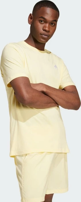 adidas Essentials Single Jersey Embroidered Small Logo T-Shirt kurzarm almost yellow (Herren)
