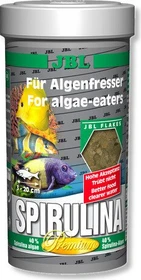 JBL Spirulina Premium Hauptfutter für Algenfresser, 160g, 1l
