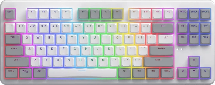 Hator Rockfall 3 TKL Wireless, PBT, weiß/grau, LEDs RGB, Aurum Lemon, USB/Bluetooth, US