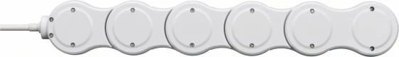Brennenstuhl Vario Power bewegliche Steckdosenleiste mit USB-Ladefunktion, Schalter, 5-fach, 1.4m, weiß