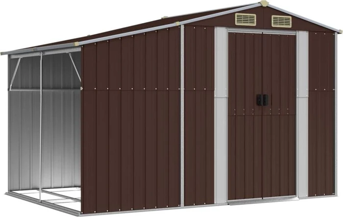 vidaXL Metall Gerätehaus 277x192.5cm braun