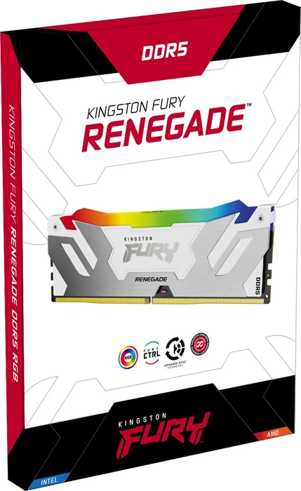 Kingston FURY Renegade RGB weiß/silber UDIMM 32GB Kit, DDR5-6400, CL32-39-39, 1RX8