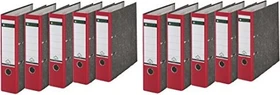 Leitz Qualitäts Ordner 2-Ring 180° Klimaneutral, 80mm, A4, schwarz/rot, 10er-Pack