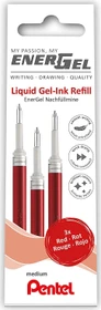 Pentel EnerGel Roller Pen LR7-BX Tintenrollermine 0.35mm (0.7mm Ball) rot, 3er-Pack