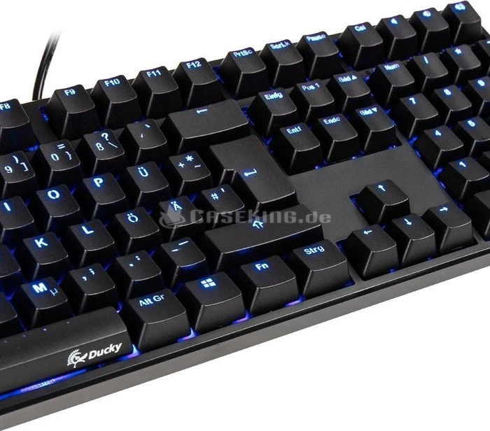 Ducky One schwarz, LEDs blau, MX GREEN, USB, DE