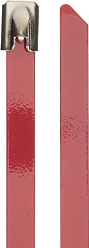 DeLOCK Edelstahl Kabelbinder, 7.9mm, 300mm, rot, 10 Stück