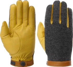 Hestra Deerskin Wool Tricot Handschuhe charcoal/natural yellow