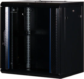 Rockstable 19" Wandschrank 12HE, Sicherheitsglastür, IP2X, schwarz, 440mm tief