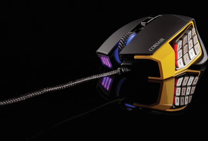 Corsair Scimitar Pro RGB Optical MOBA/MMO Gaming Mouse gelb, USB