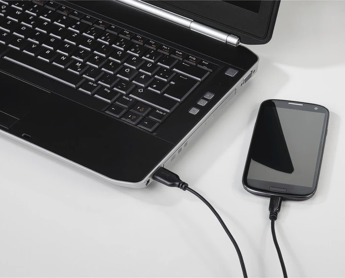 Hama USB 2.0 Kabel USB-A [Stecker] auf USB Micro-B [Stecker], 0.75m